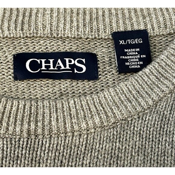 Mens Chaps Blue Gray Striped Sweater Pullover Crew Neck Classic Preppy Rugby XL - Picture 7 of 11